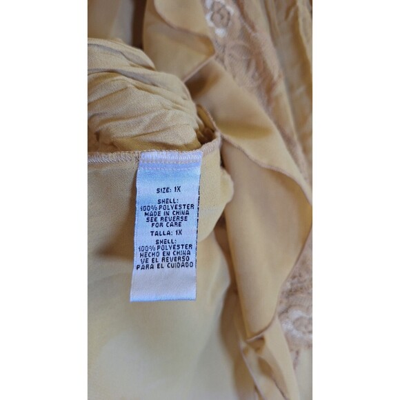 Vtg DRES-U-II Y2K Crinkle Ruffle Lace Blouse Sz 1x Fits Sz Large Fairycore Boho - Picture 4 of 12